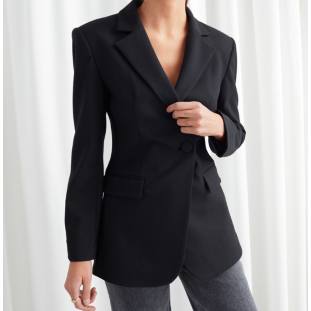 NEVER WORN Asymmetric Black Blazer